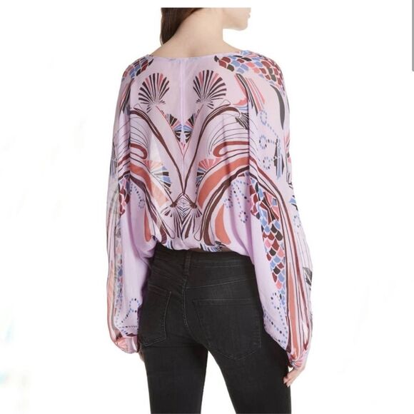 FREE PEOPLE Beneath The Sea Top In Lilac Oversized Sheer - Picture 2 of 7